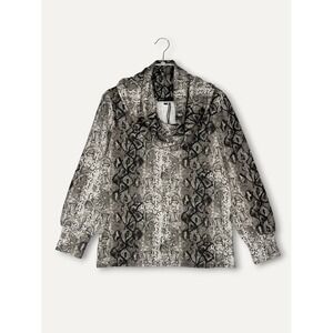 Gibson‎ Womens Snake Print Cowl Neck Top Sz SP Stretch Knit Comfort Casual Chic